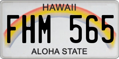 HI license plate FHM565