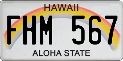 HI license plate FHM567
