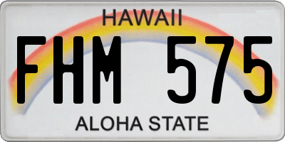 HI license plate FHM575