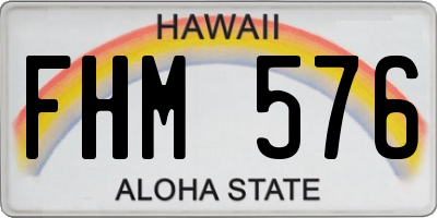 HI license plate FHM576