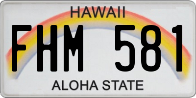 HI license plate FHM581
