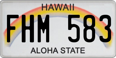 HI license plate FHM583
