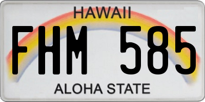 HI license plate FHM585