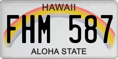 HI license plate FHM587