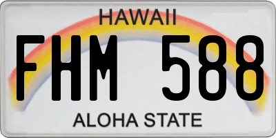 HI license plate FHM588