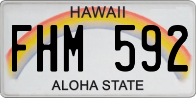HI license plate FHM592