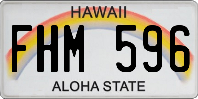 HI license plate FHM596