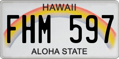 HI license plate FHM597