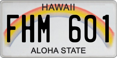HI license plate FHM601