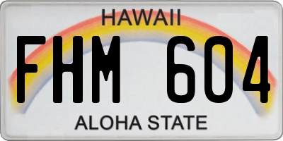 HI license plate FHM604