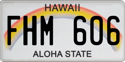 HI license plate FHM606