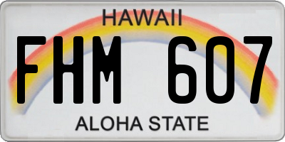 HI license plate FHM607