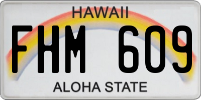 HI license plate FHM609