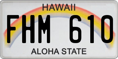 HI license plate FHM610
