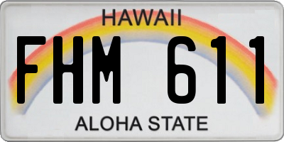 HI license plate FHM611