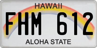 HI license plate FHM612