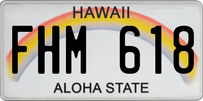 HI license plate FHM618