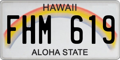 HI license plate FHM619