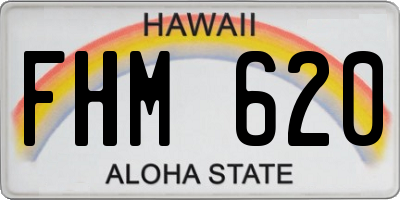 HI license plate FHM620