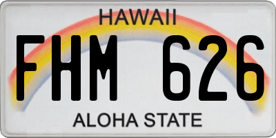 HI license plate FHM626