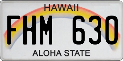 HI license plate FHM630