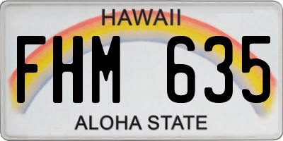 HI license plate FHM635