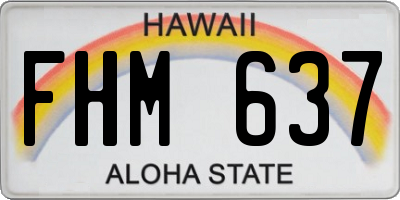 HI license plate FHM637
