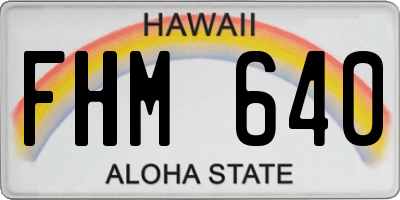 HI license plate FHM640