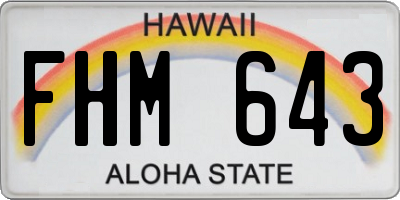 HI license plate FHM643