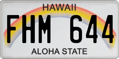 HI license plate FHM644