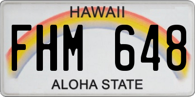 HI license plate FHM648