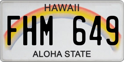 HI license plate FHM649