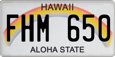 HI license plate FHM650