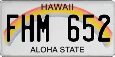 HI license plate FHM652