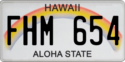 HI license plate FHM654