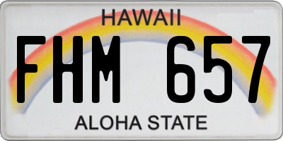 HI license plate FHM657