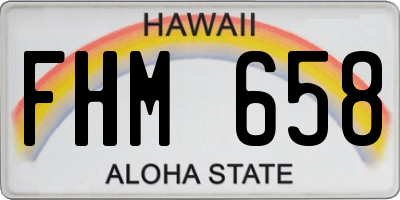 HI license plate FHM658