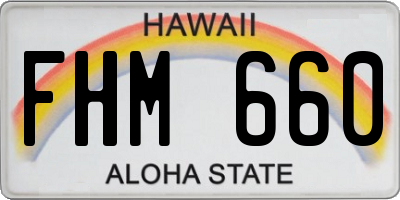 HI license plate FHM660