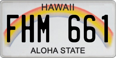 HI license plate FHM661