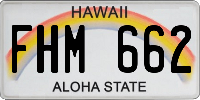 HI license plate FHM662