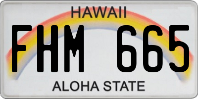 HI license plate FHM665