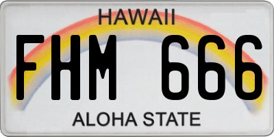 HI license plate FHM666