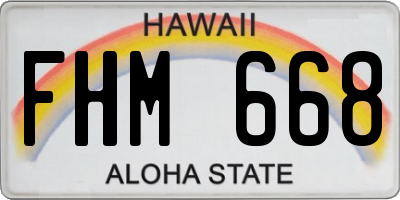 HI license plate FHM668