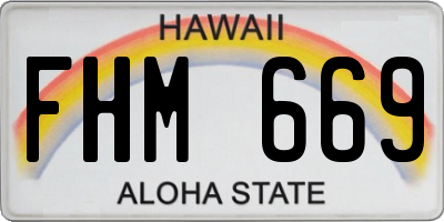 HI license plate FHM669