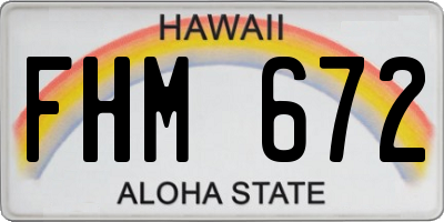 HI license plate FHM672