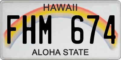 HI license plate FHM674