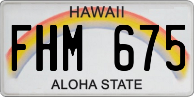 HI license plate FHM675