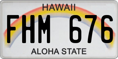 HI license plate FHM676
