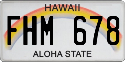 HI license plate FHM678
