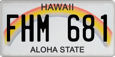 HI license plate FHM681